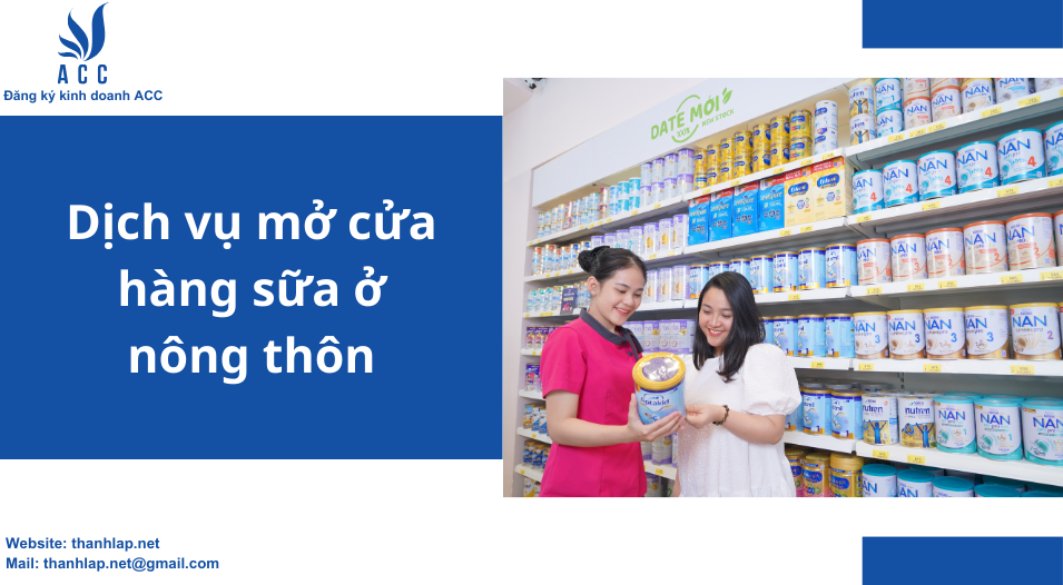 Dịch vụ mở cửa hàng sữa ở nông thôn