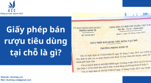 Giấy phép bán rượu tiêu dùng tại chỗ là gì?