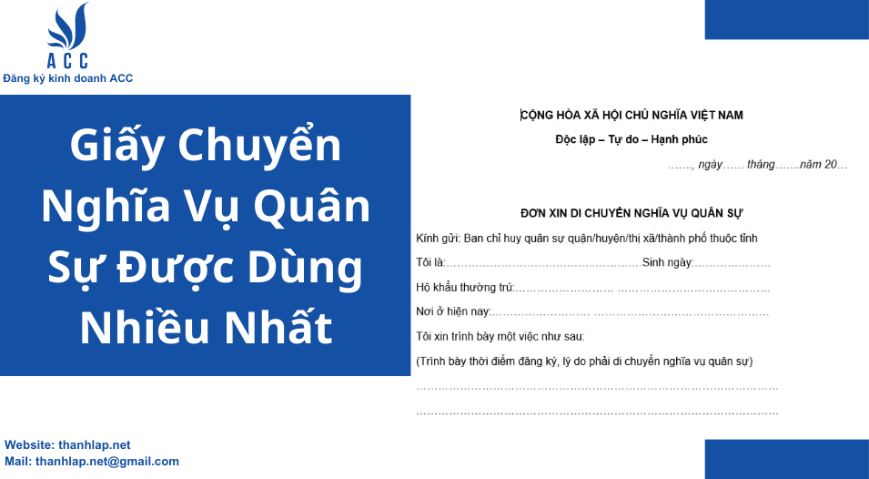 Giấy Chuyển Nghĩa Vụ Quân Sự Được Dùng Nhiều Nhất