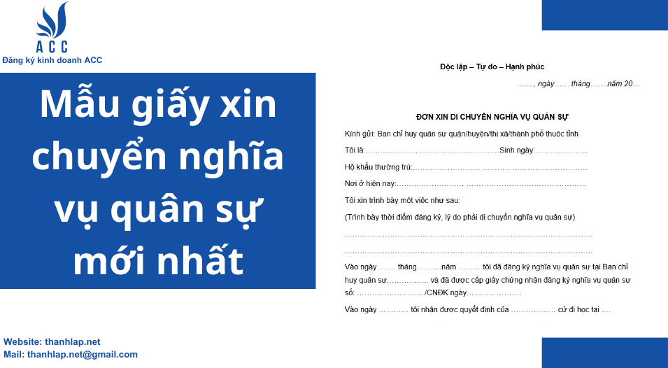 Mẫu giấy xin chuyển nghĩa vụ quân sự mới nhất